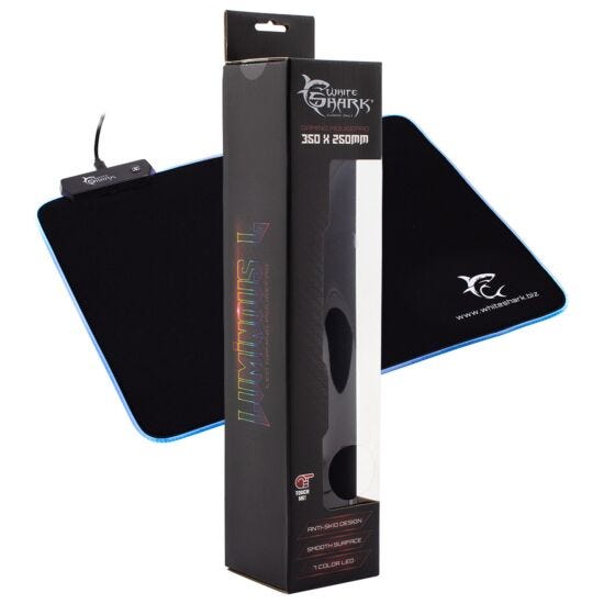 White Shark Luminous Gaming Mouse Pad with LED Illuminated Edges - Black | LUMINOUS -350X250 from White Shark - DID Electrical