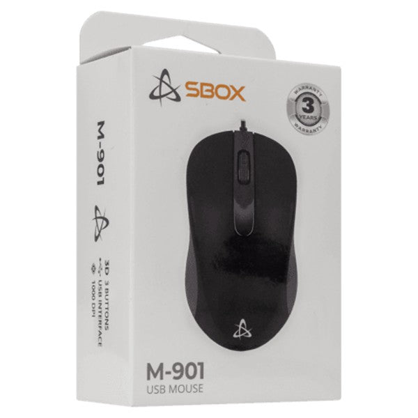 Sbox Wired Mouse - Black | M-901B from Sbox - DID Electrical