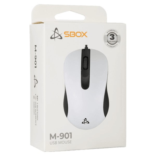 Sbox Wired Mouse - White | M-901W from Sbox - DID Electrical