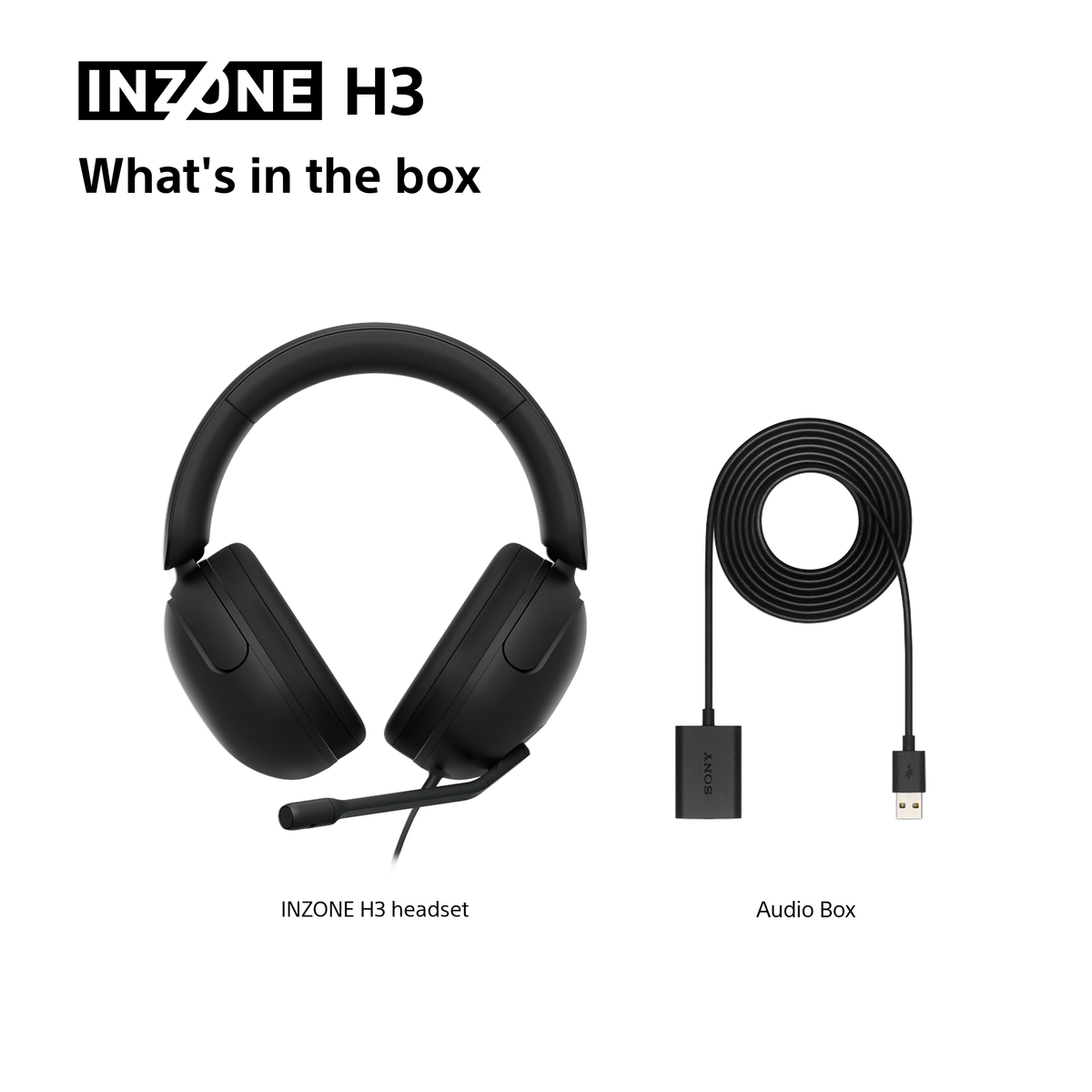 Sony INZONE H3 Over-Ear Wired Gaming Headset - Black | MDRG300BCE7