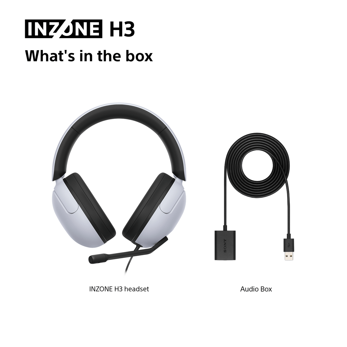 Sony INZONE H3 Over-Ear Wired Gaming Headset - White | MDRG300WCE7