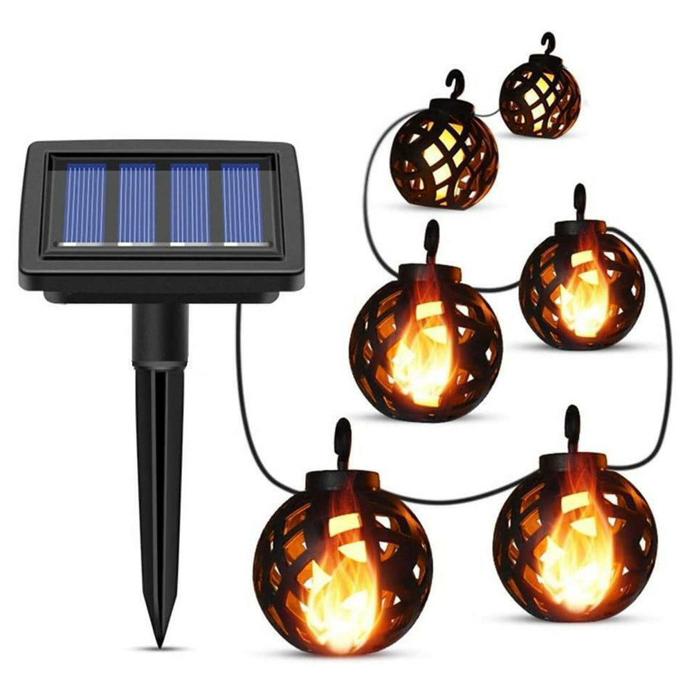 Homeline Minyip 6 x 7cm LED Solar Lantern String Lights - Black | MINYIP6STR1 from Homeline - DID Electrical