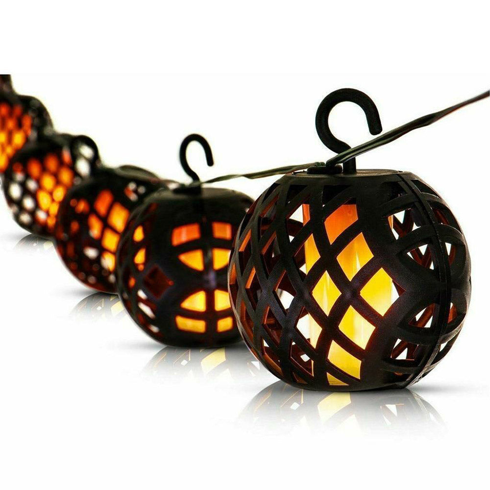 Homeline Minyip 6 x 7cm LED Solar Lantern String Lights - Black | MINYIP6STR1 from Homeline - DID Electrical