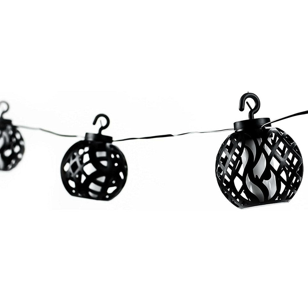 Homeline Minyip 6 x 7cm LED Solar Lantern String Lights - Black | MINYIP6STR1 from Homeline - DID Electrical