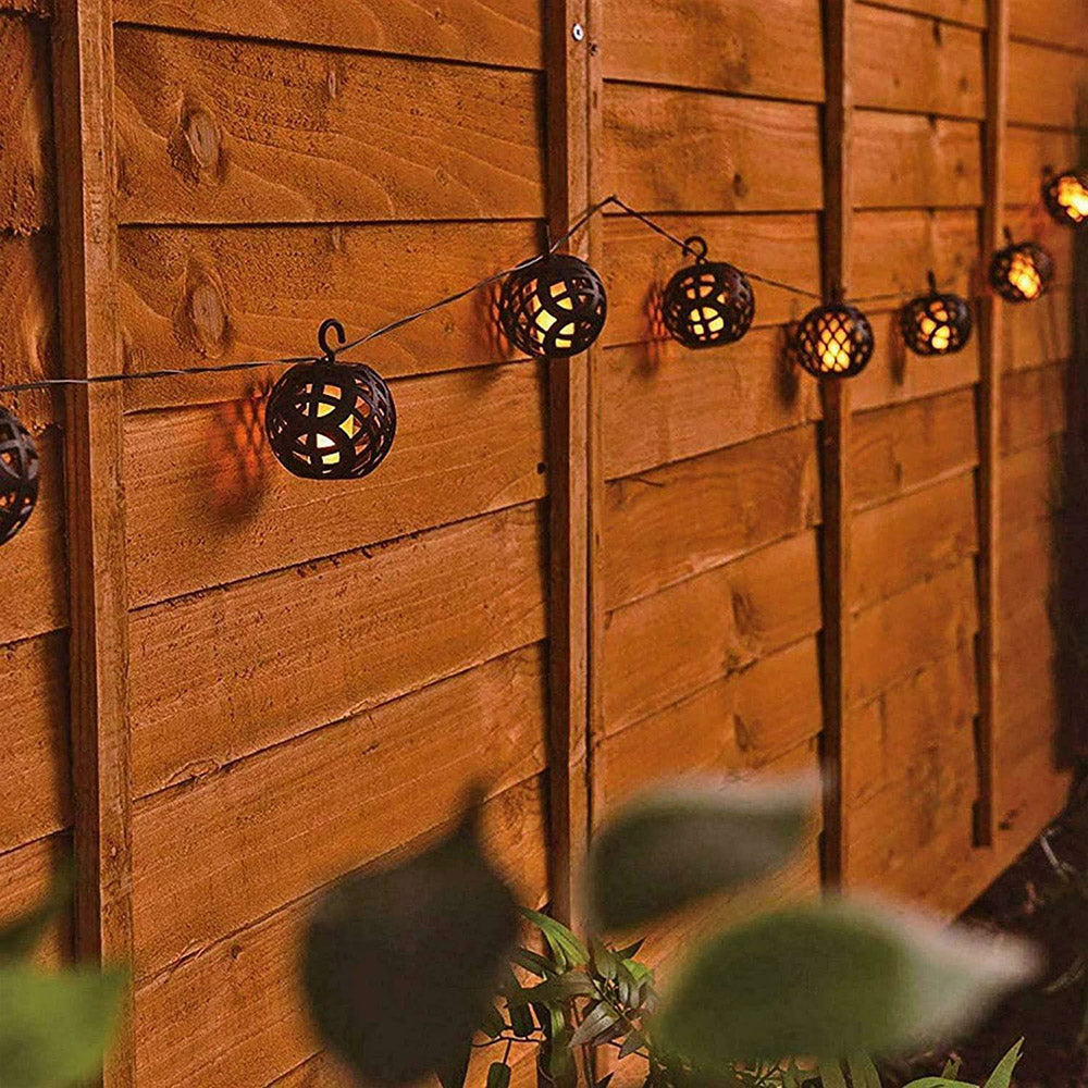 Homeline Minyip 6 x 7cm LED Solar Lantern String Lights - Black | MINYIP6STR1 from Homeline - DID Electrical