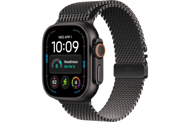 Apple Watch Ultra 4 GPS + Cellular 49mm Black Titanium Case with Black Titanium Milanese Loop - M | MJAV4DH/A
