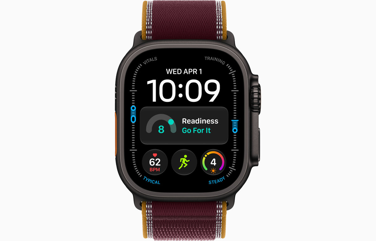Apple Watch Ultra 4 GPS + Cellular 49mm Black Titanium Case with Burgundy Trail Loop - S/M | MJC34DH/A