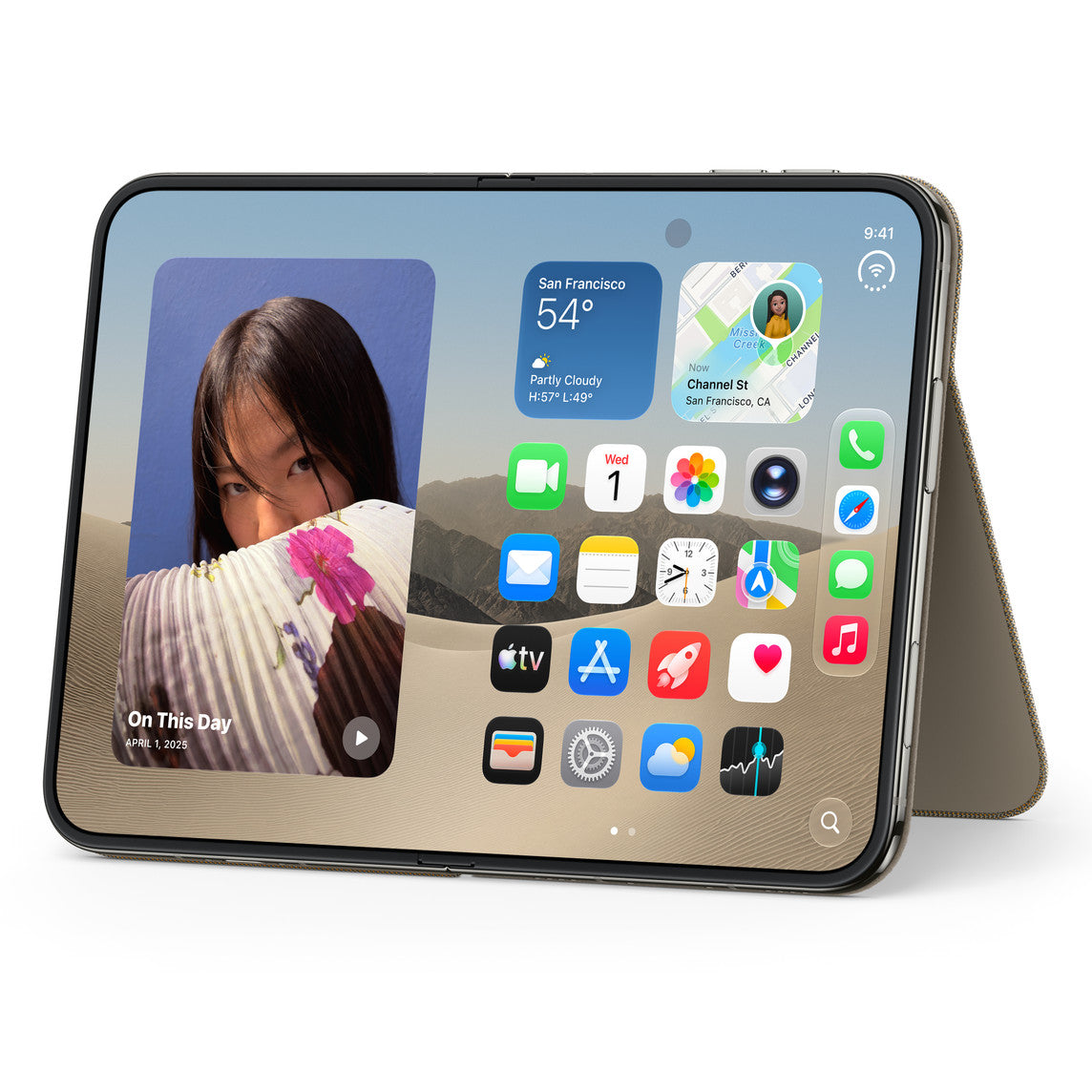 Apple Folio Case with Kickstand for iPhone Duo - Taupe | MKR64ZM/A