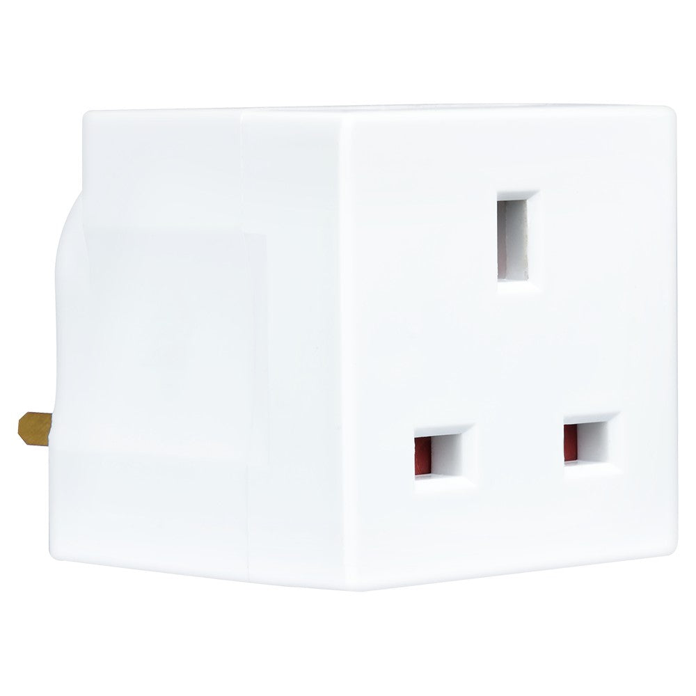 Masterplug 2 Socket Adaptor - White | MSU2-MP from Masterplug - DID Electrical