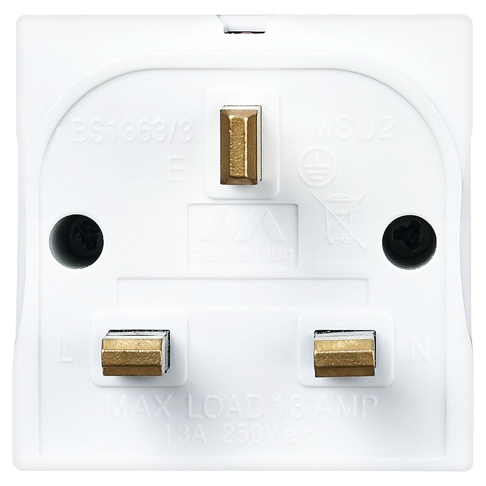 Masterplug 2 Socket Adaptor - White | MSU2-MP from Masterplug - DID Electrical