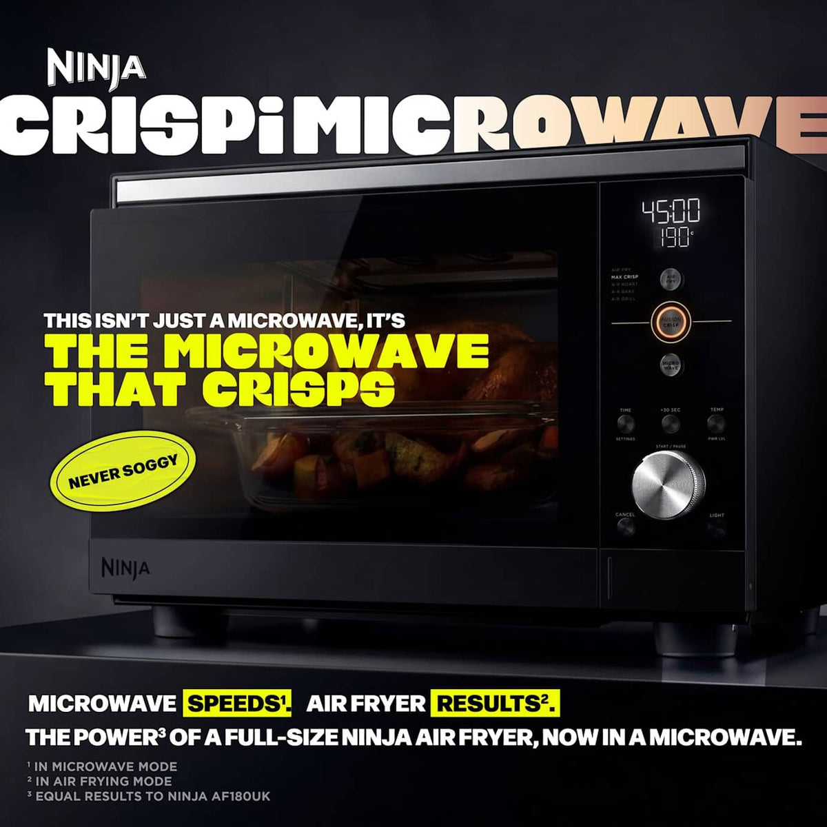 Ninja CRISPi 5.2L Freestanding Microwave - Black | MW101UKBK1