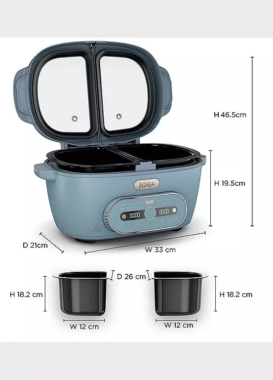 Ninja MultiPot 6.2L 10-in-1 Multi-Cooker - Glacier Blue | MZ1000UKBL6