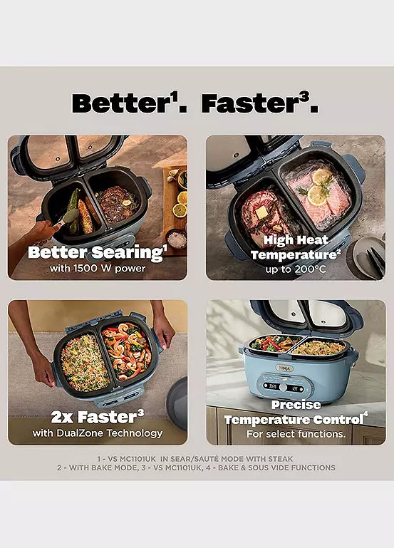 Ninja MultiPot 6.2L 10-in-1 Multi-Cooker - Glacier Blue | MZ1000UKBL6