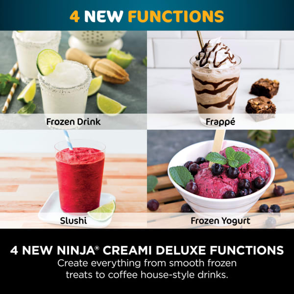 Ninja CREAMi Deluxe 10-in-1 Ice Cream and Frozen Drink Maker - Black &amp; Silver | NC501UK from Ninja - DID Electrical