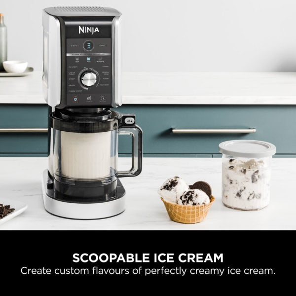 Ninja CREAMi Deluxe 10-in-1 Ice Cream and Frozen Drink Maker - Black &amp; Silver | NC501UK from Ninja - DID Electrical