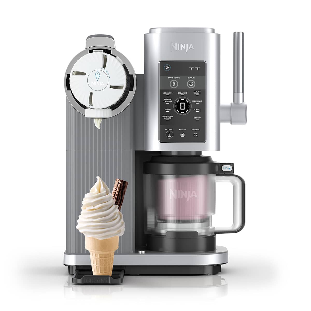 Ninja Swirl by CREAMi 13-in-1 Soft Serve &amp; Ice Cream Maker - Platinum Silver | NC701UK from Ninja - DID Electrical
