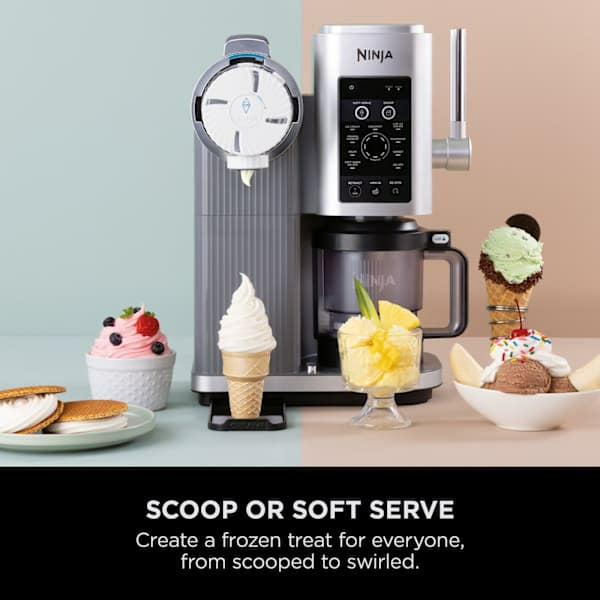 Ninja Swirl by CREAMi 13-in-1 Soft Serve & Ice Cream Maker - Platinum Silver | NC701UK from Ninja - DID Electrical
