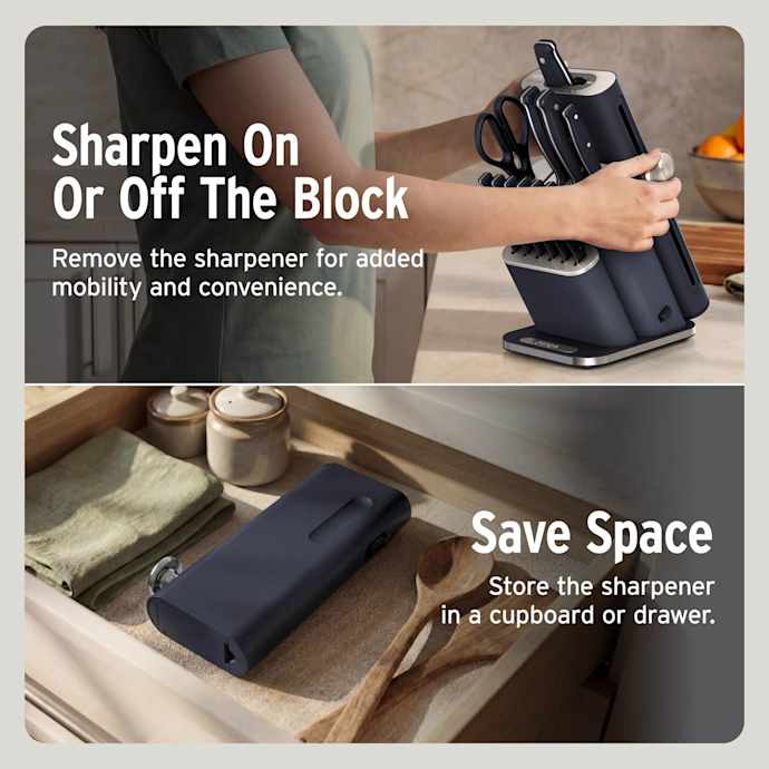 Ninja StaySharp 13-Piece Knife Block Set & Removable Sharpener - Black | NK32013EUUKBK1