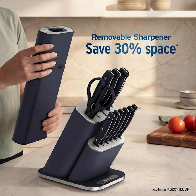 Ninja StaySharp 13-Piece Knife Block Set & Removable Sharpener - Black | NK32013EUUKBK1