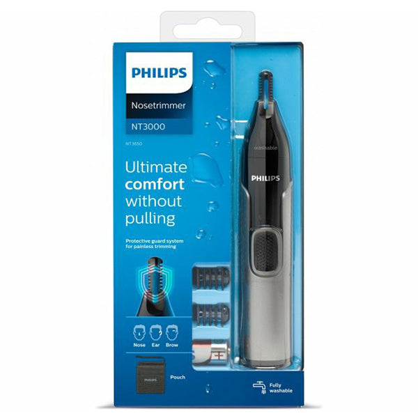 Philips Series 3000 Wet &amp; Dry Nose, Ear &amp; Eyebrow Trimmer - Black &amp; Grey | NT3650/16 from Philips - DID Electrical