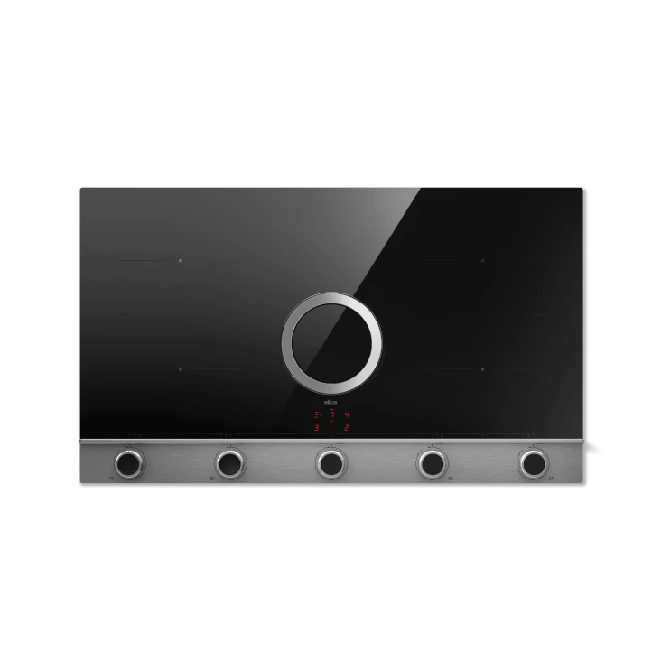 Elica NikolaTesla Unplugged 90CM 4 Zone Induction Hob - Black & Stainless Steel | NTUNPLUGOUTIX90KIT