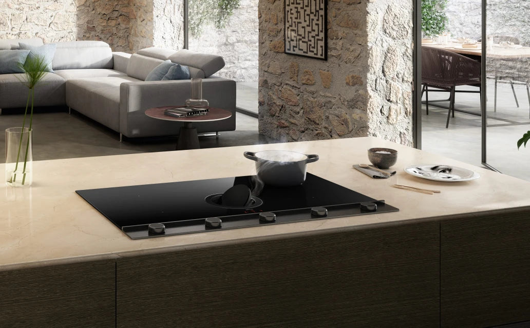 Elica NikolaTesla Unplugged 90CM 4 Zone Induction Hob - Black & Stainless Steel | NTUNPLUGOUTIX90KIT