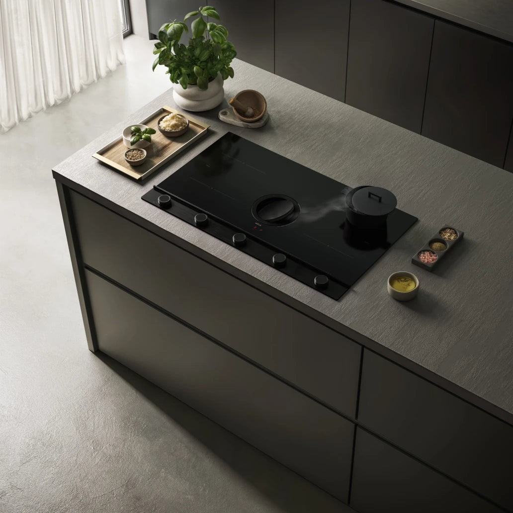 Elica NikolaTesla Unplugged 90CM 4 Zone Induction Hob - Black & Stainless Steel | NTUNPLUGOUTIX90KIT