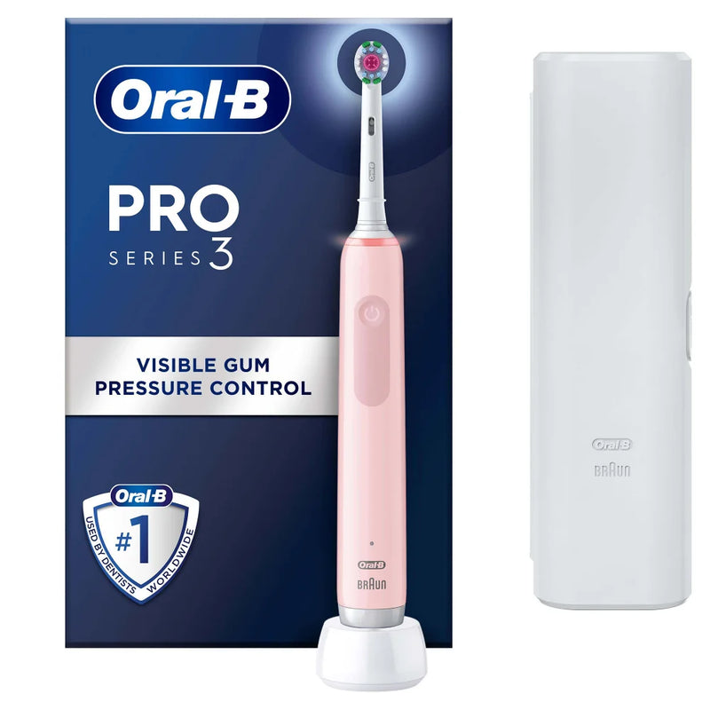 Oral-B Pro 3500 3D Electric Toothbrush with Travel Case - White Pink | OB4210201337850 from Oral-B - DID Electrical