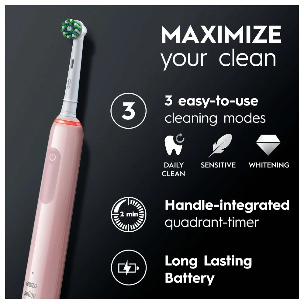 Oral-B Pro 3500 3D Electric Toothbrush with Travel Case - White Pink | OB4210201337850 from Oral-B - DID Electrical