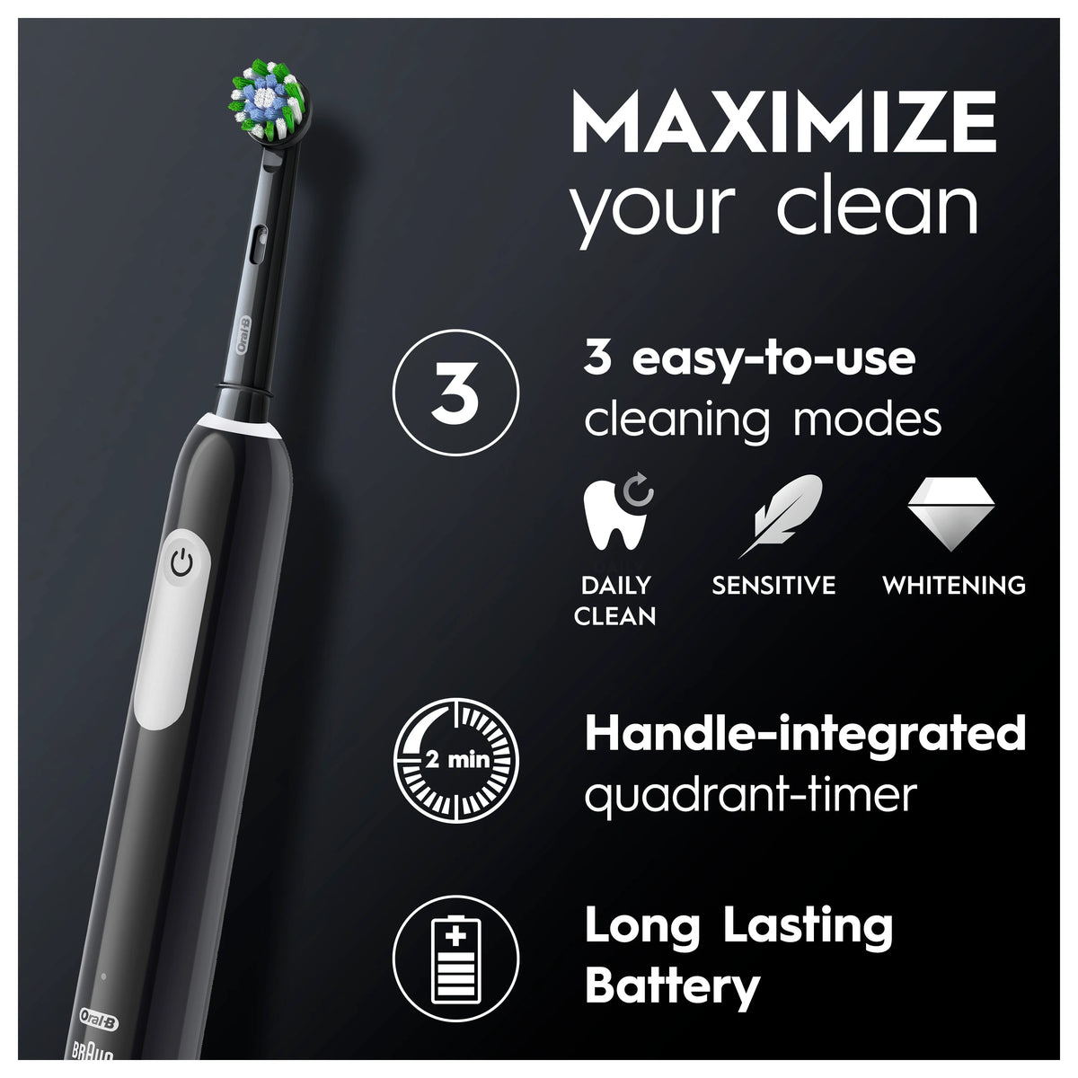 Oral-B Pro Series 1 Electric Toothbrush with Travel Case - Black Onyx | OB8001090914057 from Oral-B - DID Electrical