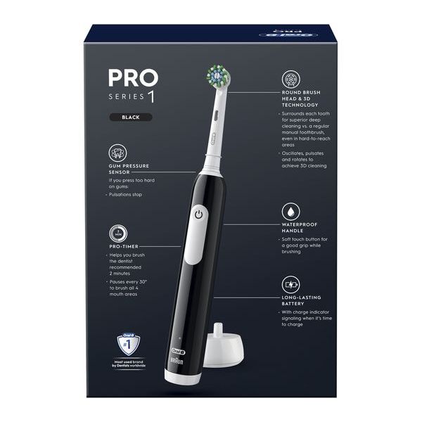 Oral-B Pro Series 1 Electric Toothbrush with Travel Case - Black Onyx | OB8001090914057 from Oral-B - DID Electrical