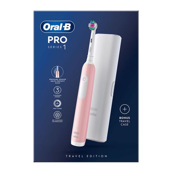 Oral-B Pro Series 1 Electric Toothbrush with Travel Case - Pink | OB8001090914095 from Oral-B - DID Electrical