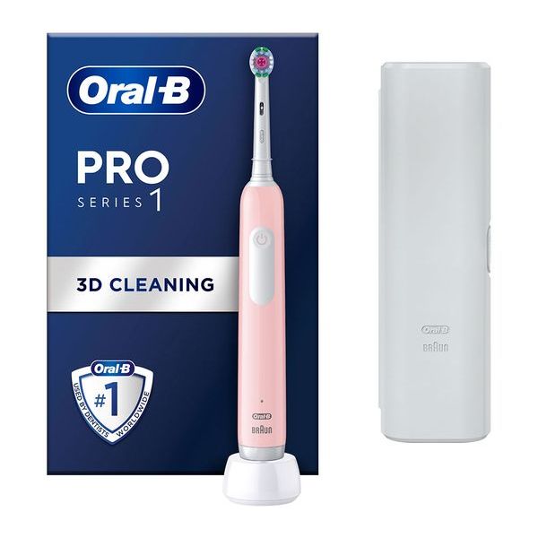 Oral-B Pro Series 1 Electric Toothbrush with Travel Case - Pink | OB8001090914095 from Oral-B - DID Electrical