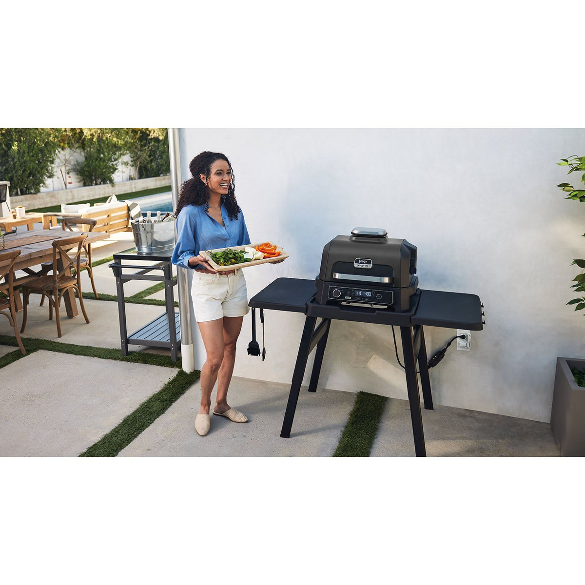Ninja Woodfire Pro XL Outdoor Electric BBQ Grill & Smoker - Black & Grey | OG850UK from Ninja - DID Electrical