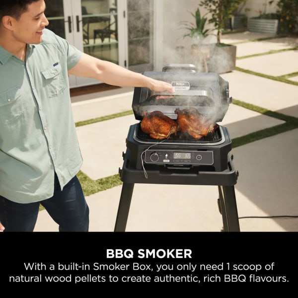 Ninja Woodfire Pro XL Outdoor Electric BBQ Grill & Smoker - Black & Grey | OG850UK from Ninja - DID Electrical