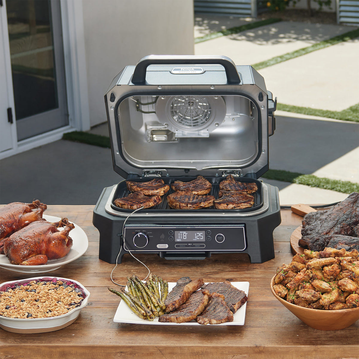 Ninja Woodfire Pro XL Outdoor Electric BBQ Grill & Smoker - Black & Grey | OG850UK from Ninja - DID Electrical