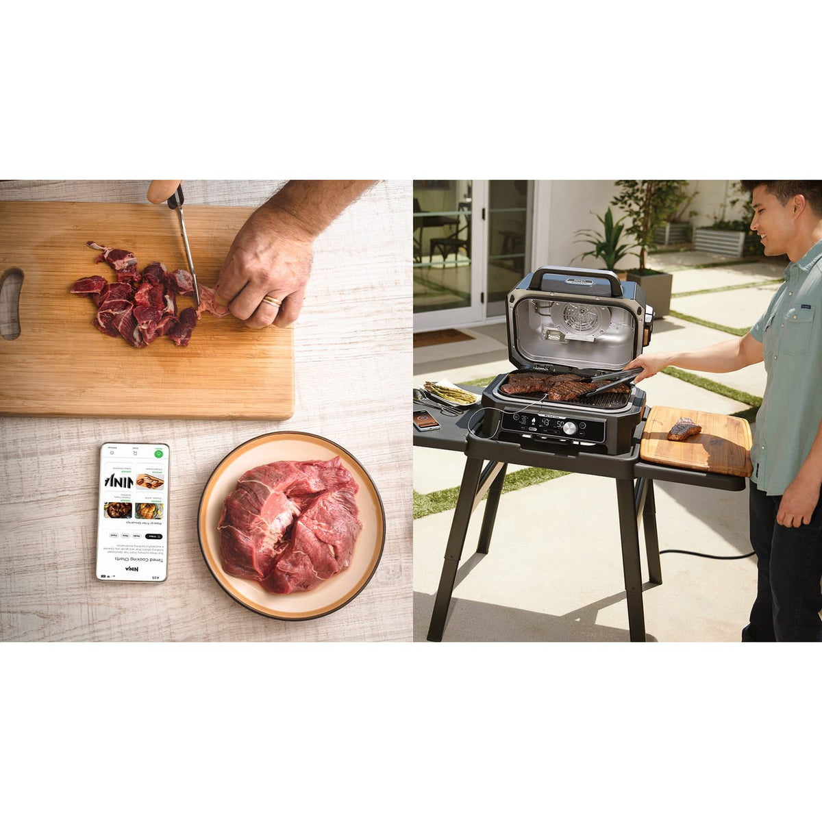 Ninja Woodfire Pro Connect XL Outdoor Electric BBQ Grill & Smoker - Black & Blue | OG901UK from Ninja - DID Electrical