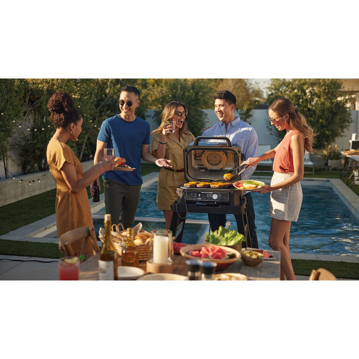 Ninja Woodfire Pro Connect XL Outdoor Electric BBQ Grill & Smoker - Black & Blue | OG901UK from Ninja - DID Electrical