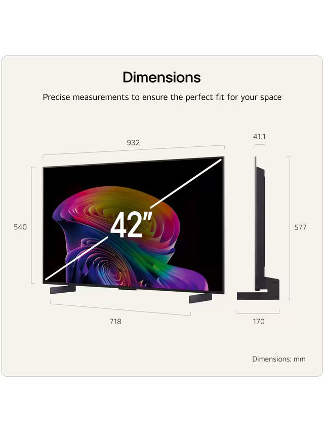 LG C6 42" 4K Smart TV - Black | OLED42C64LA.AEI