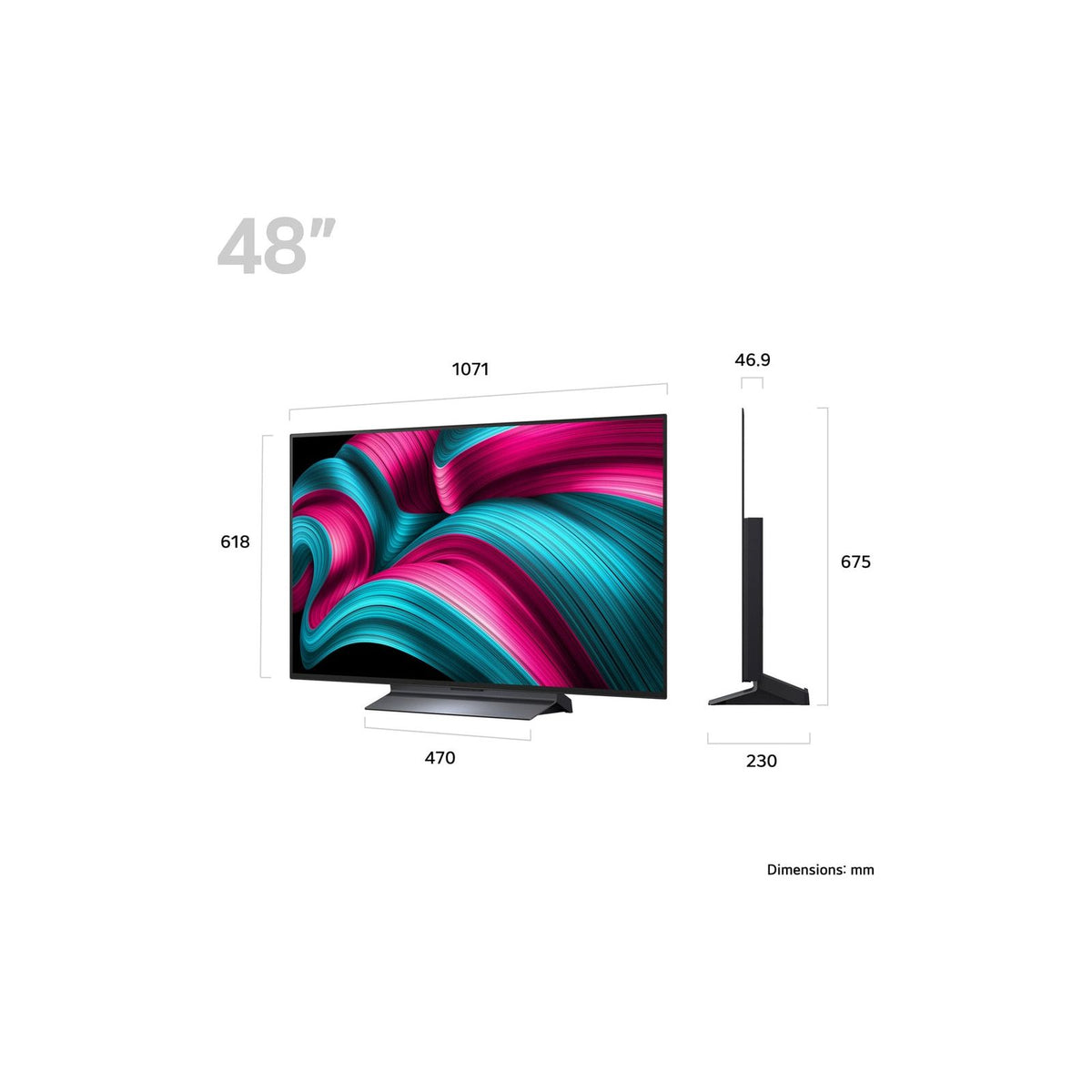 LG C54 evo AI 48" 4K Smart TV | OLED48C54LA.AEK from LG - DID Electrical