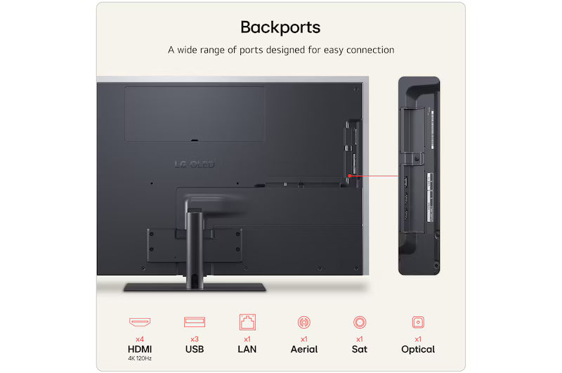 LG G6 55" 4K Smart TV with Stand - Black | OLED55G66LS.AEI