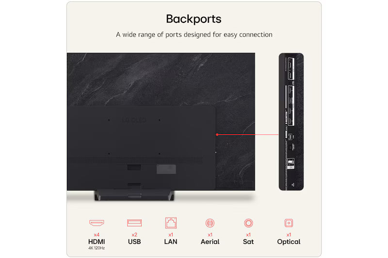 LG C6 65" 4K Smart TV - Black | OLED65C64LA.AEI