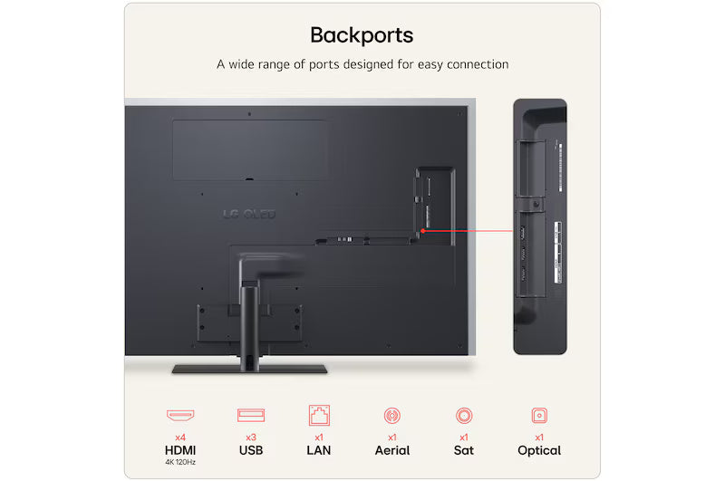 LG G6 65" 4K Smart TV With Stand - Black | OLED65G66LS.AEI