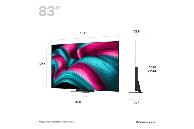 LG Evo C5 83" 4K Smart TV - Dark Titan Silver | OLED83C54LA.AEK