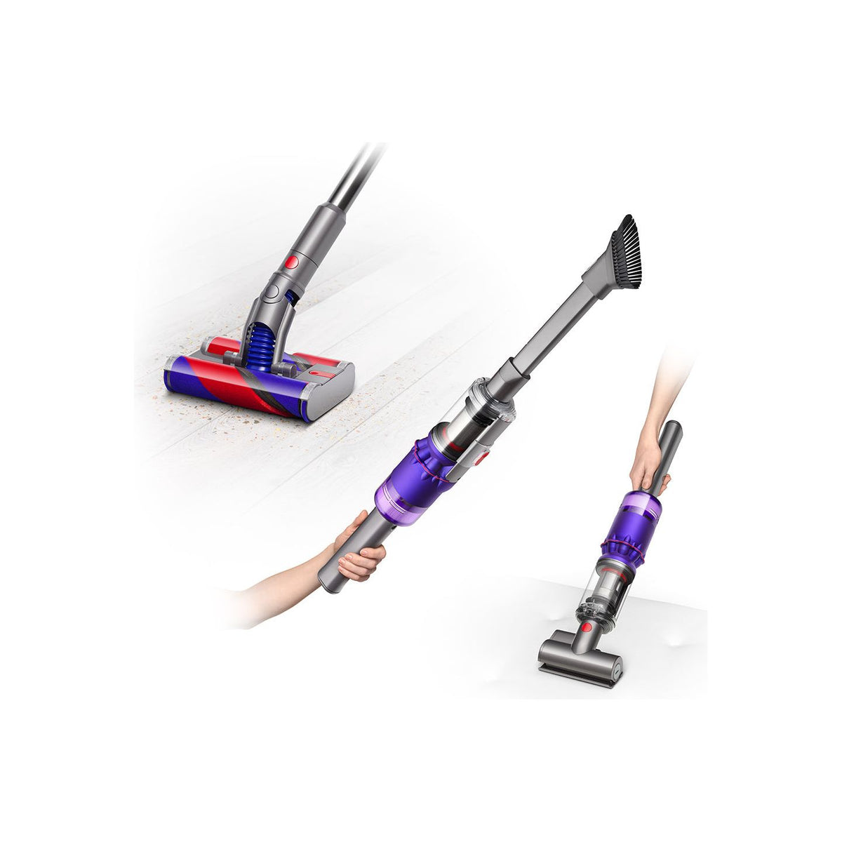 Dyson Omni-glide Cordless Vacuum Cleaner with Fluffy Cleaner Head - Purple &amp; Nickel | OMNI from Dyson - DID Electrical