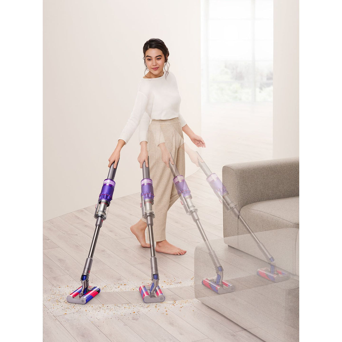 Dyson Omni-glide Cordless Vacuum Cleaner with Fluffy Cleaner Head - Purple &amp; Nickel | OMNI from Dyson - DID Electrical