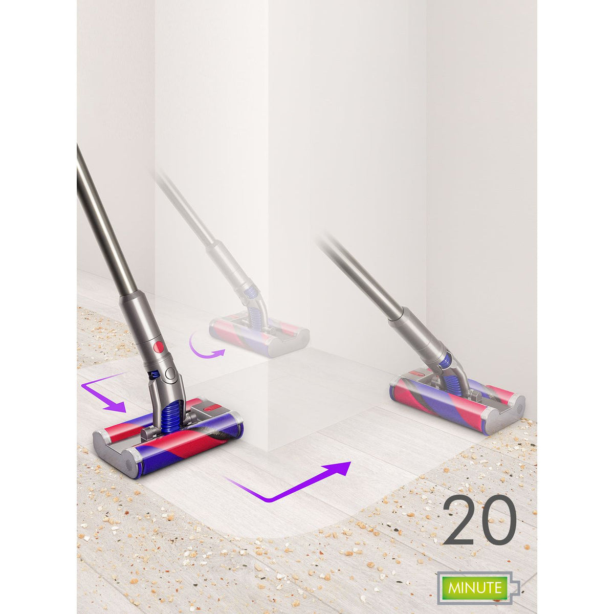 Dyson Omni-glide Cordless Vacuum Cleaner with Fluffy Cleaner Head - Purple &amp; Nickel | OMNI from Dyson - DID Electrical