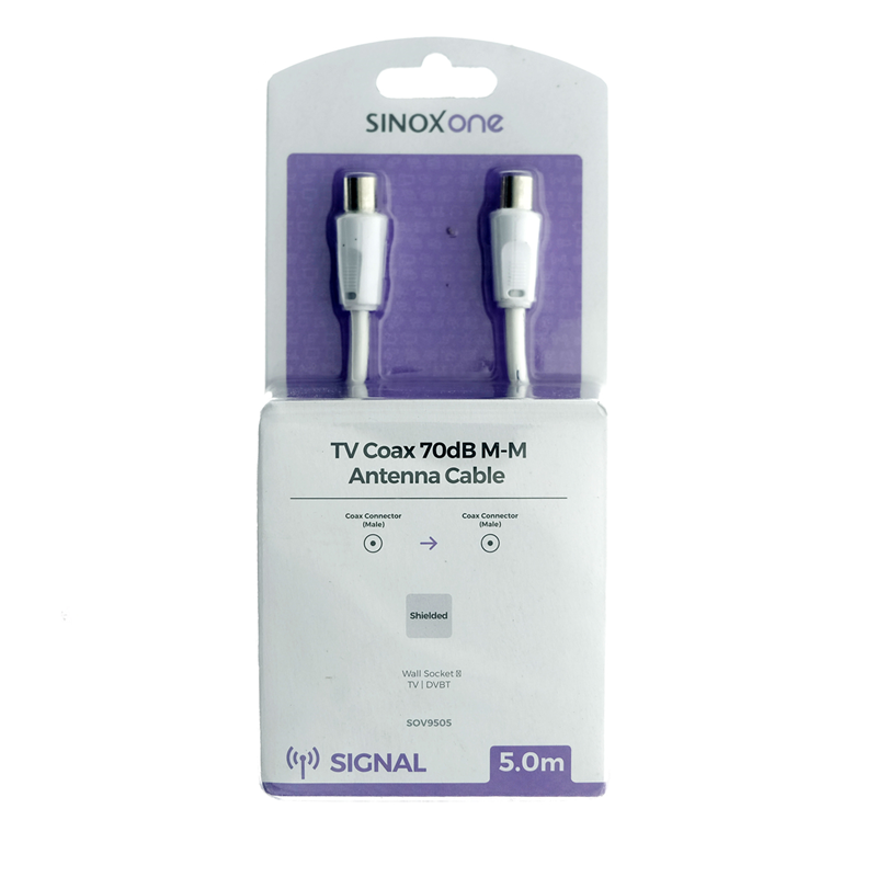 Sinox One 5M Coax (Male) - Coax (Male) Antenna Cable - White | OV9505 from Sinox - DID Electrical