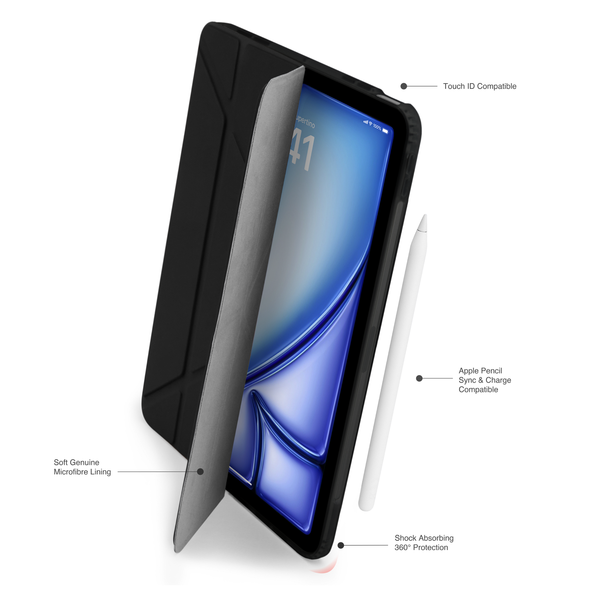 Pipetto Origami No1 Original Case for iPad Air 11" / 10.9" - Black | P052-49-AD from Pipetto - DID Electrical