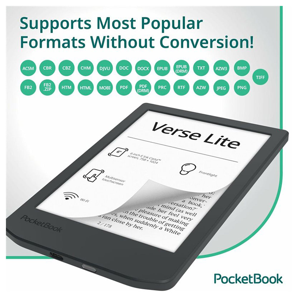 PocketBook Verse Lite eReader Tablet - Grey | PB619-T-WW from PocketBook - DID Electrical